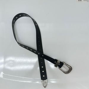 Ladies 37 inch cowboy belt. Silver buckle and studs. Worn once no signs of wear